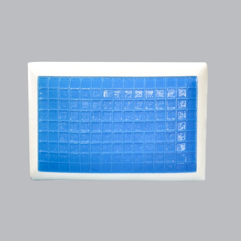 Blauw geruit traagschuimgelkussen